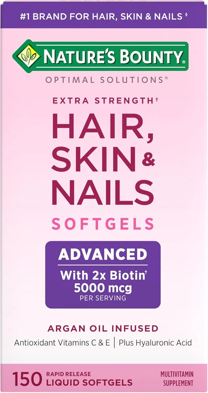 Nature’s Bounty Advanced Hair Skin and Nails softgels front package