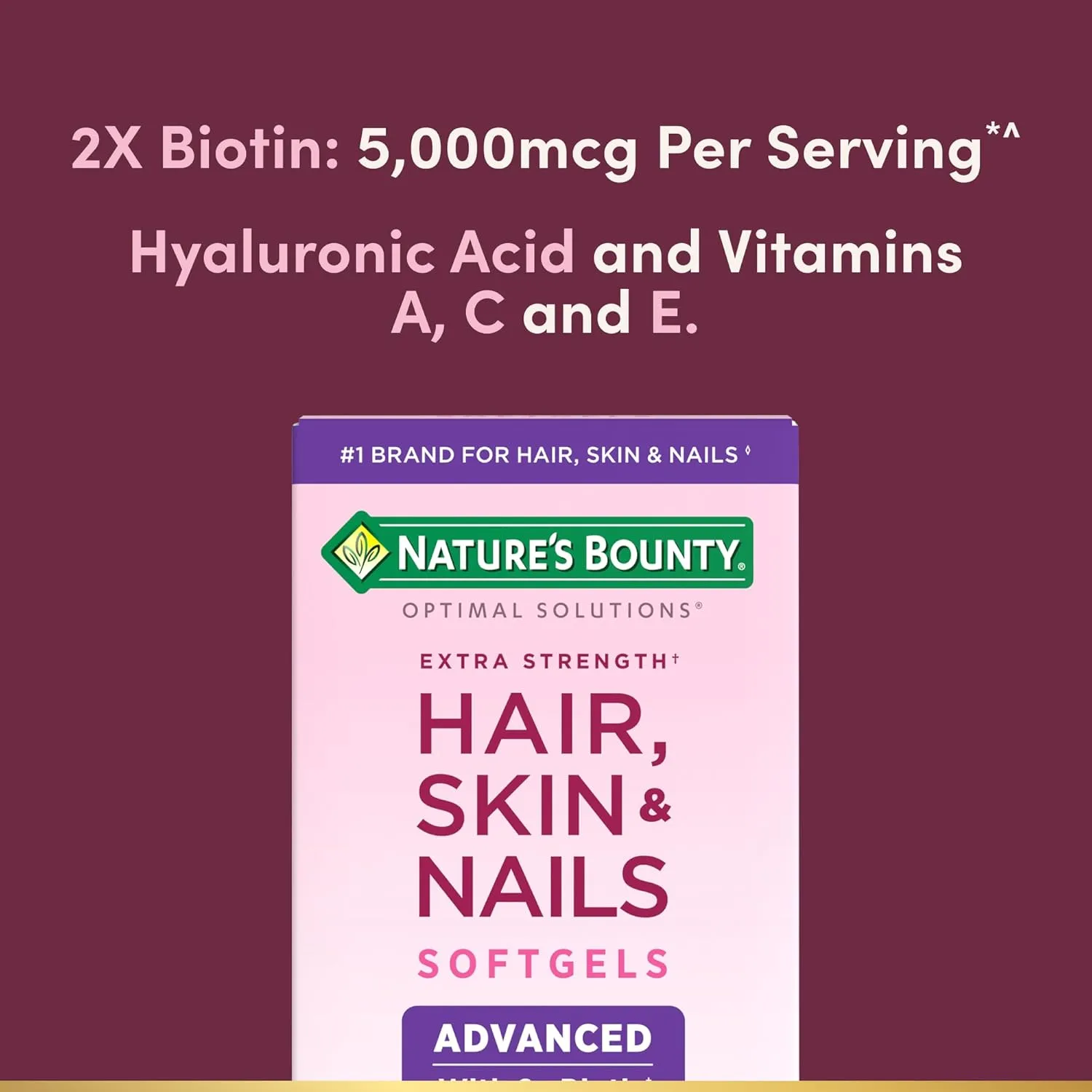 Nature’s Bounty Hair Skin and Nails supplement facts panel