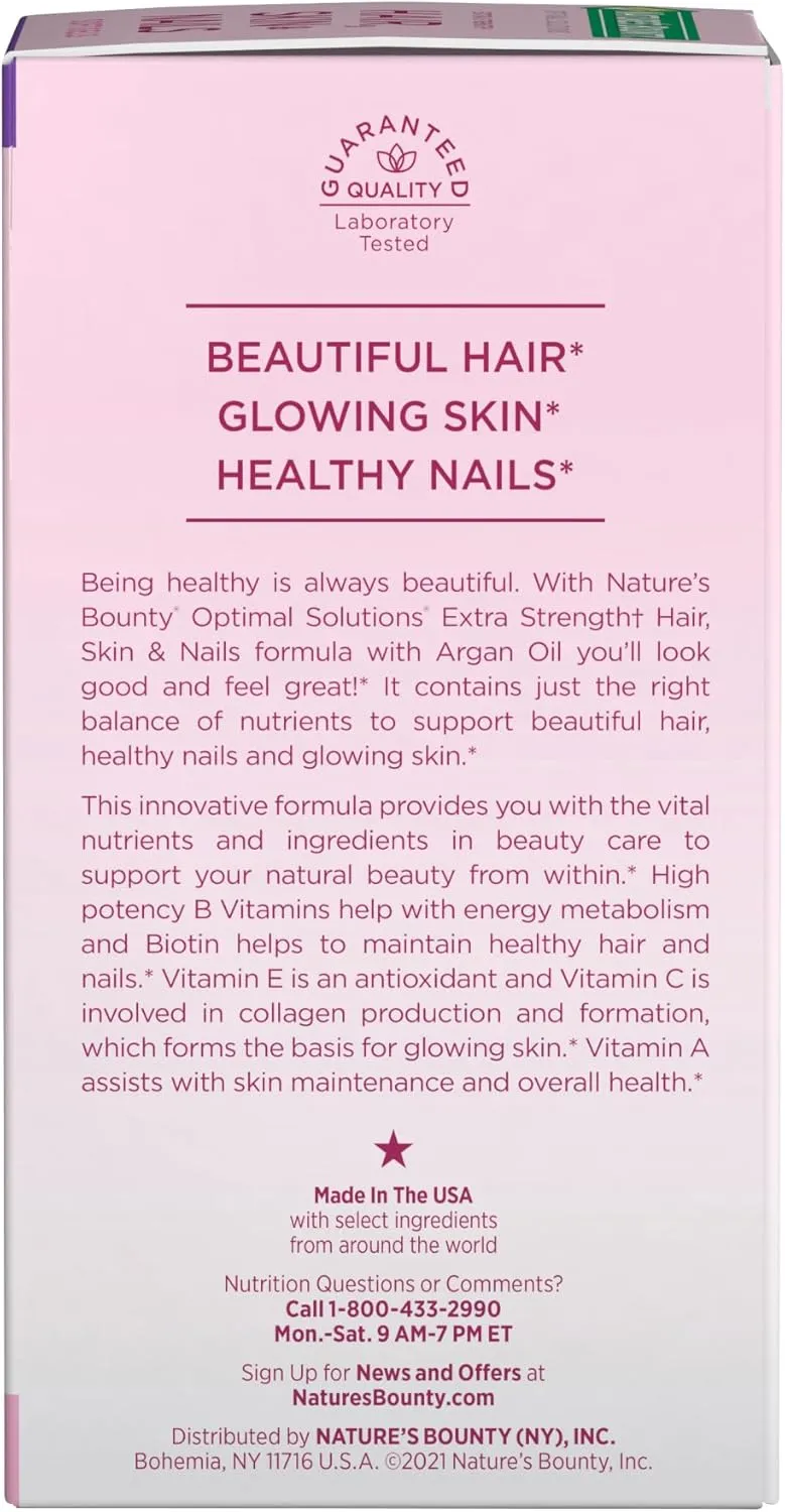 Nature’s Bounty supplement facts and package notes