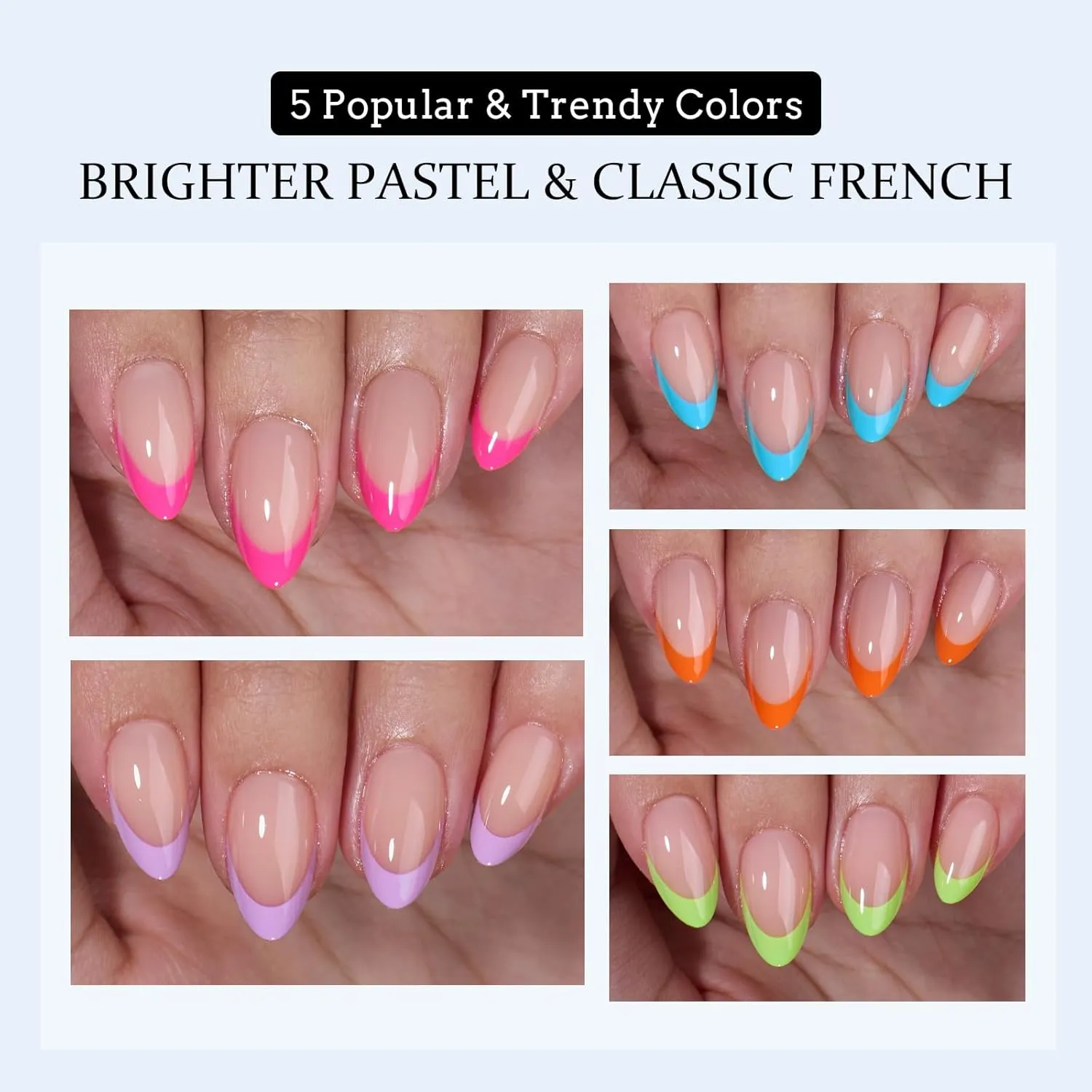 BTArtboxnails pastel French tip color options in five shades