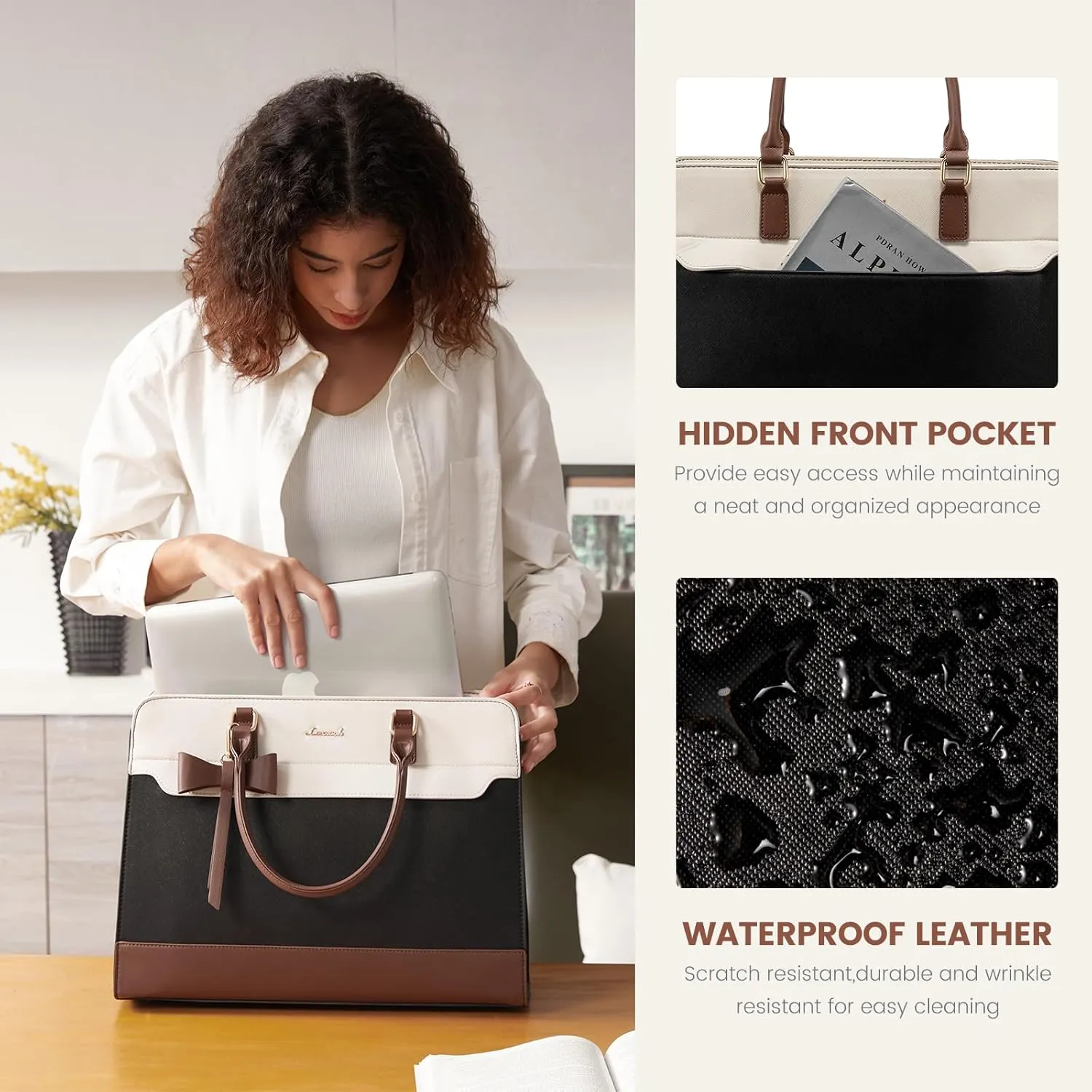 LOVEVOOK tote bag water bottle pocket