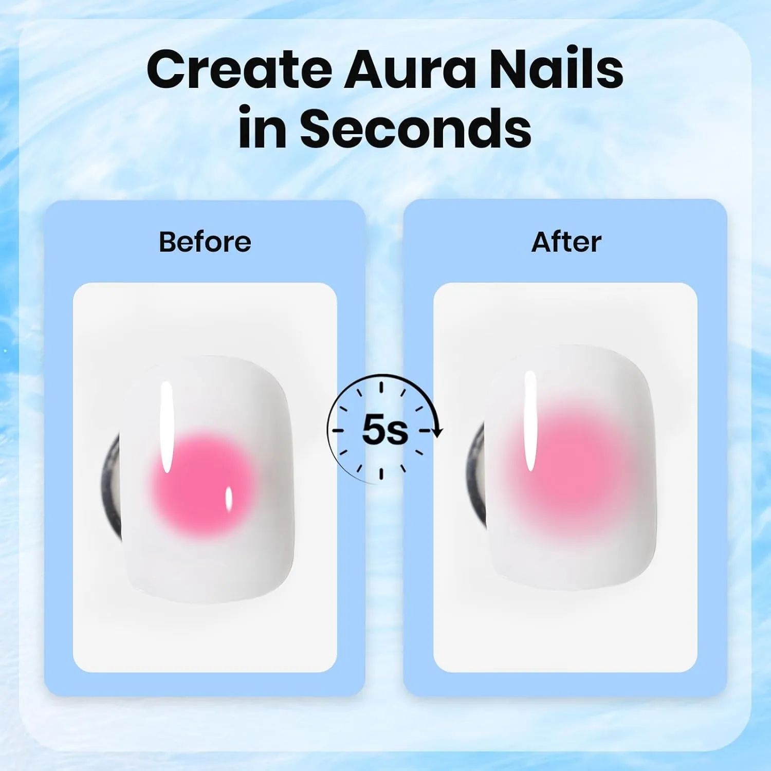 Beetles blooming gel aura nail before and after spread effect
