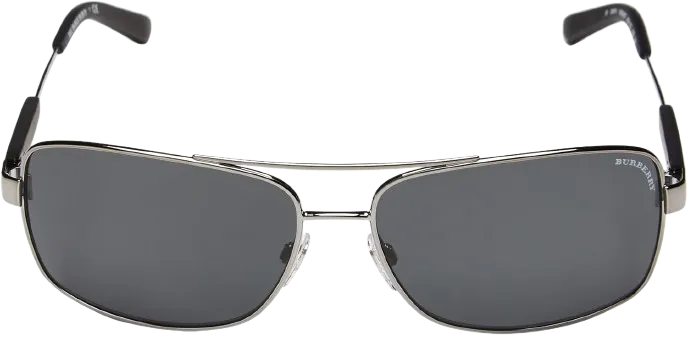 Front view of BURBERRY gunmetal grey sunglasses
