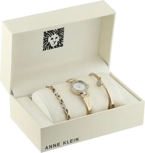 Anne Klein crystal bangle watch styled as jewelry