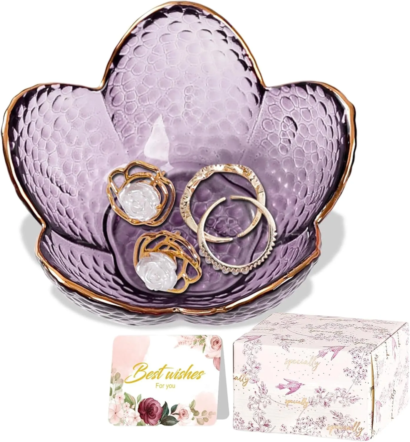 Purple Flower Jewelry Dish