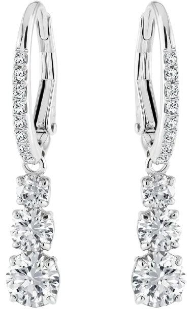 Swarovski Stilla Attract Trilogy drop earrings front view
