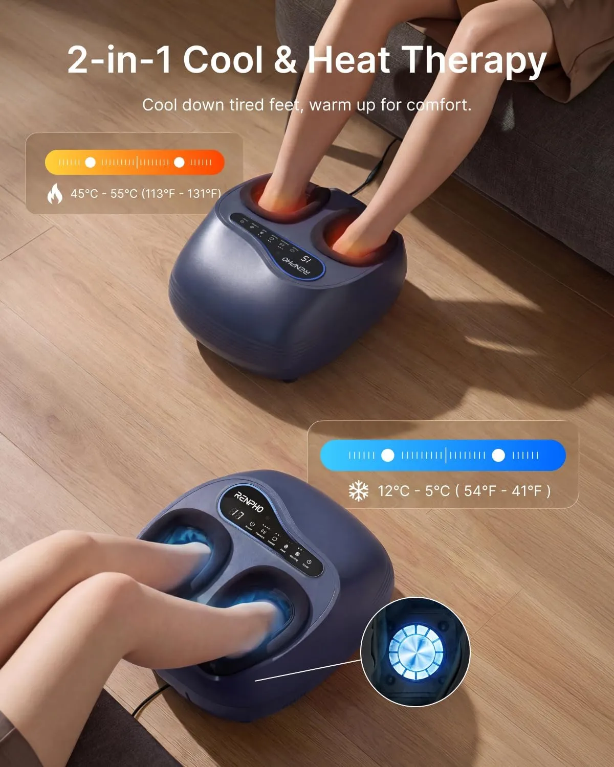 RENPHO Thermacool foot massager heat and cold therapy modes