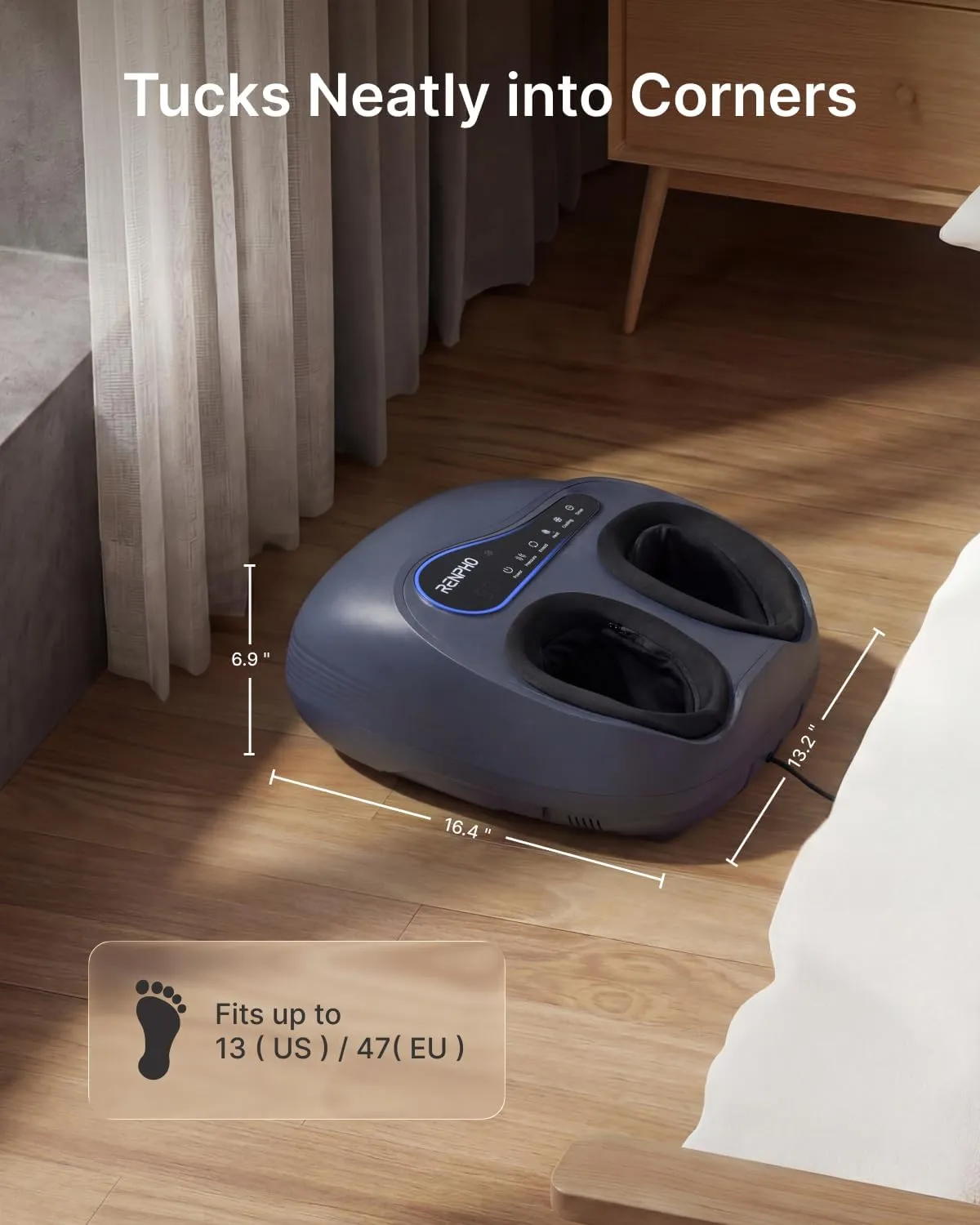 RENPHO foot massager with remote control and adjustable settings