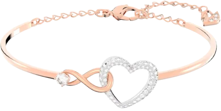 Swarovski infinity heart bracelet front view