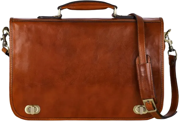 Time Resistance Italian leather briefcase