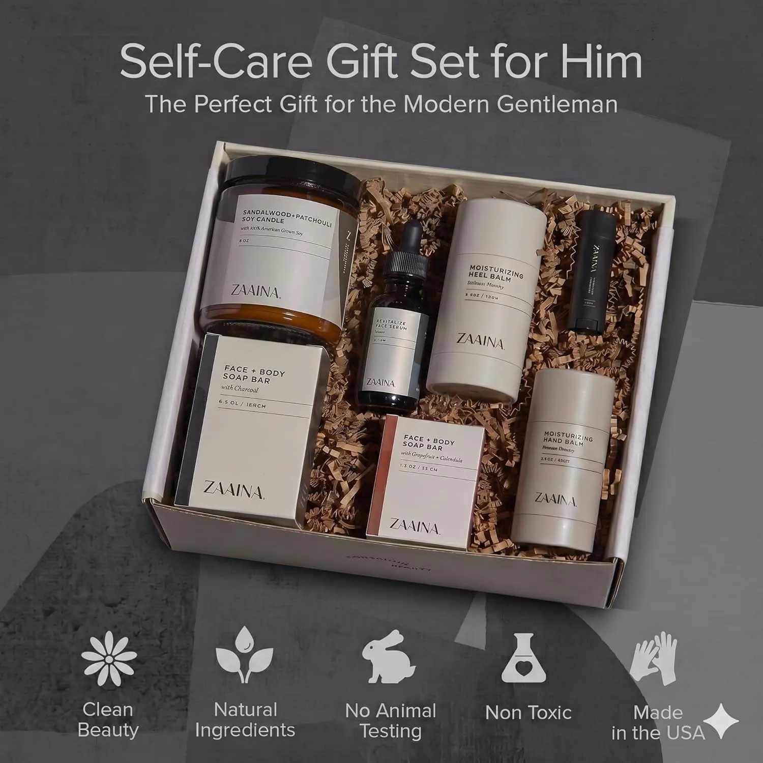 ZAAINA men’s self-care gift box with grooming essentials