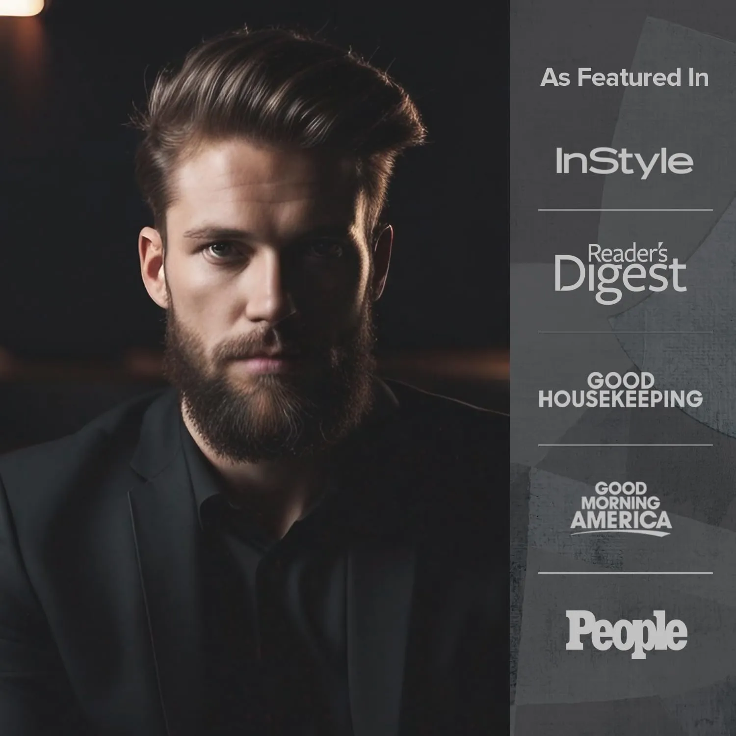 Men’s grooming self-care presentation with featured style