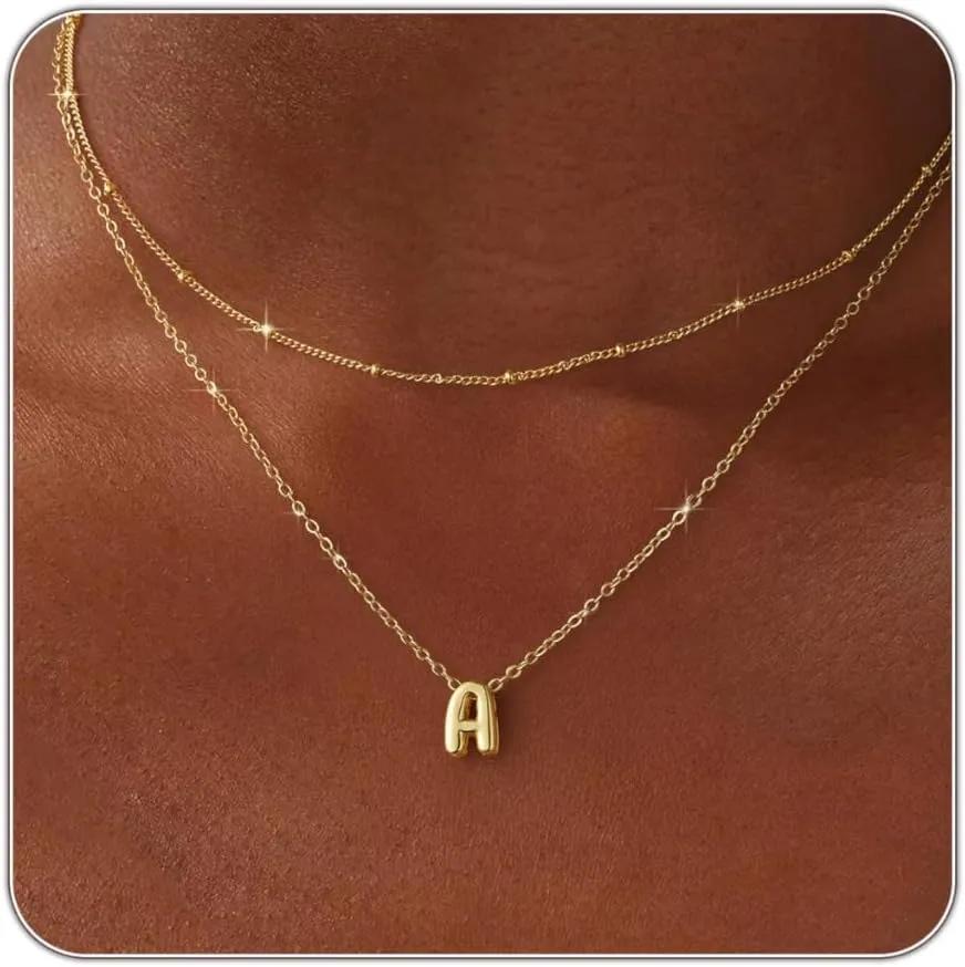 Gold initial necklace gift box and packaging