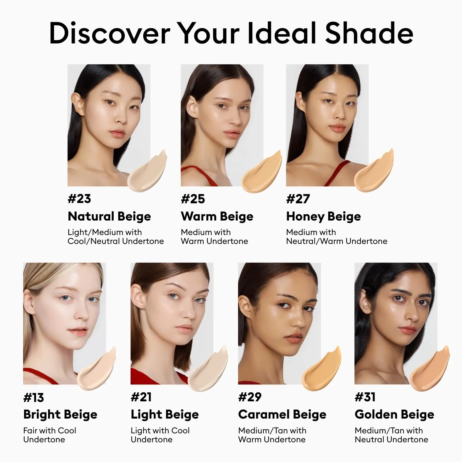 MISSHA Perfect Cover BB Cream shade guide showing multiple shade options