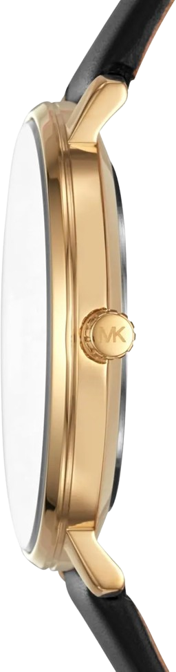 Side profile of Michael Kors Pyper gold-tone watch case