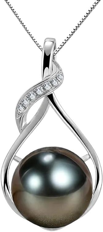 NONNYL Tahitian Black Pearl Necklace