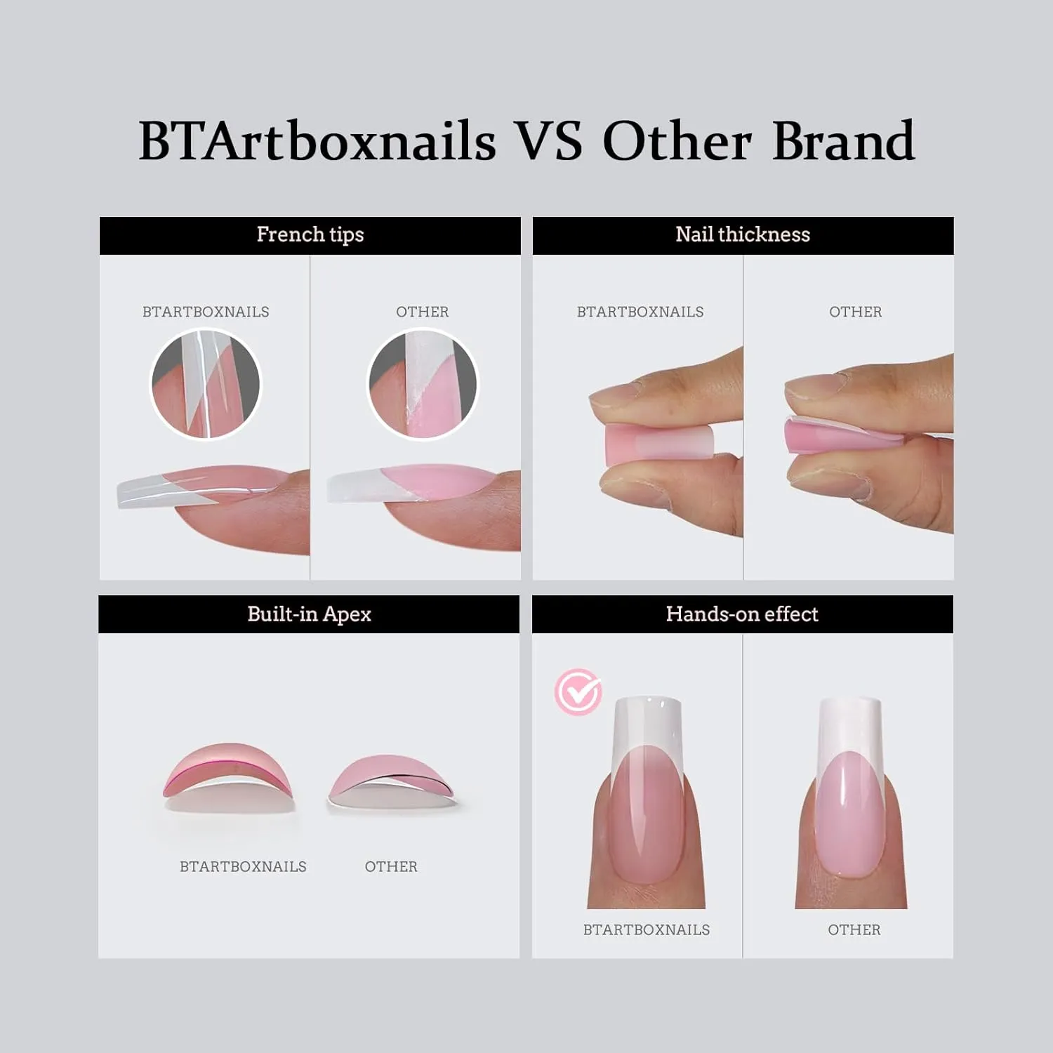 BTArtboxnails brown French nail tips builder gel and top coat guide