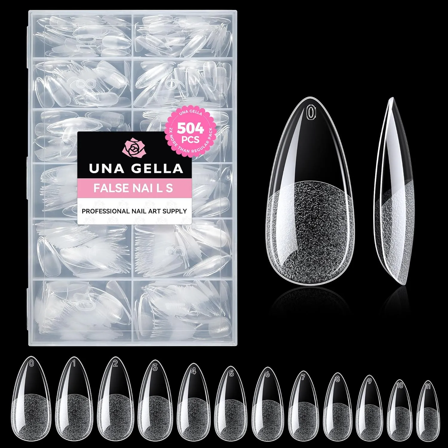 UNA GELLA Almond Gel Nail Tips kit