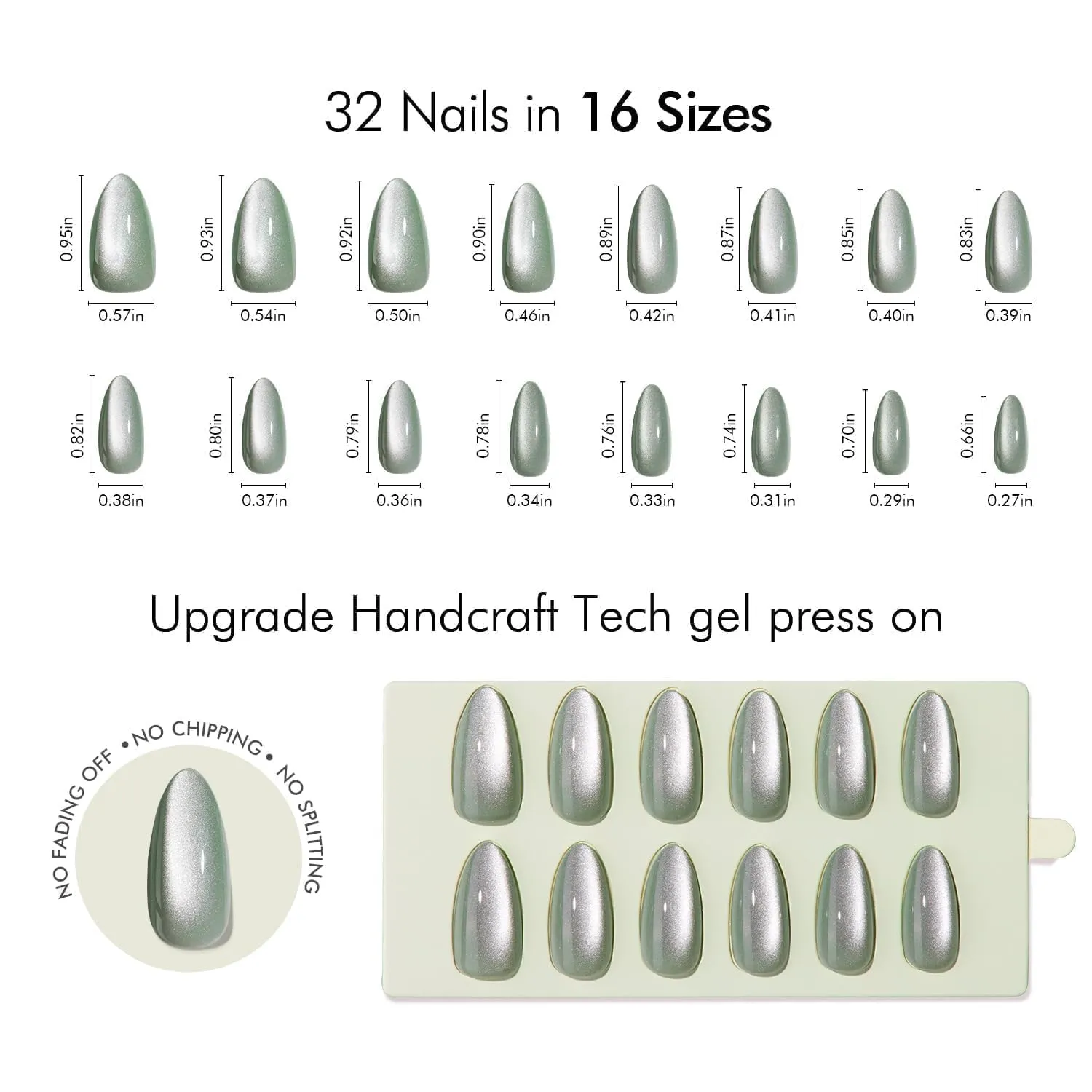 VSALON press-on nails kit with glue tabs prep pad buffer and cuticle oil accessories