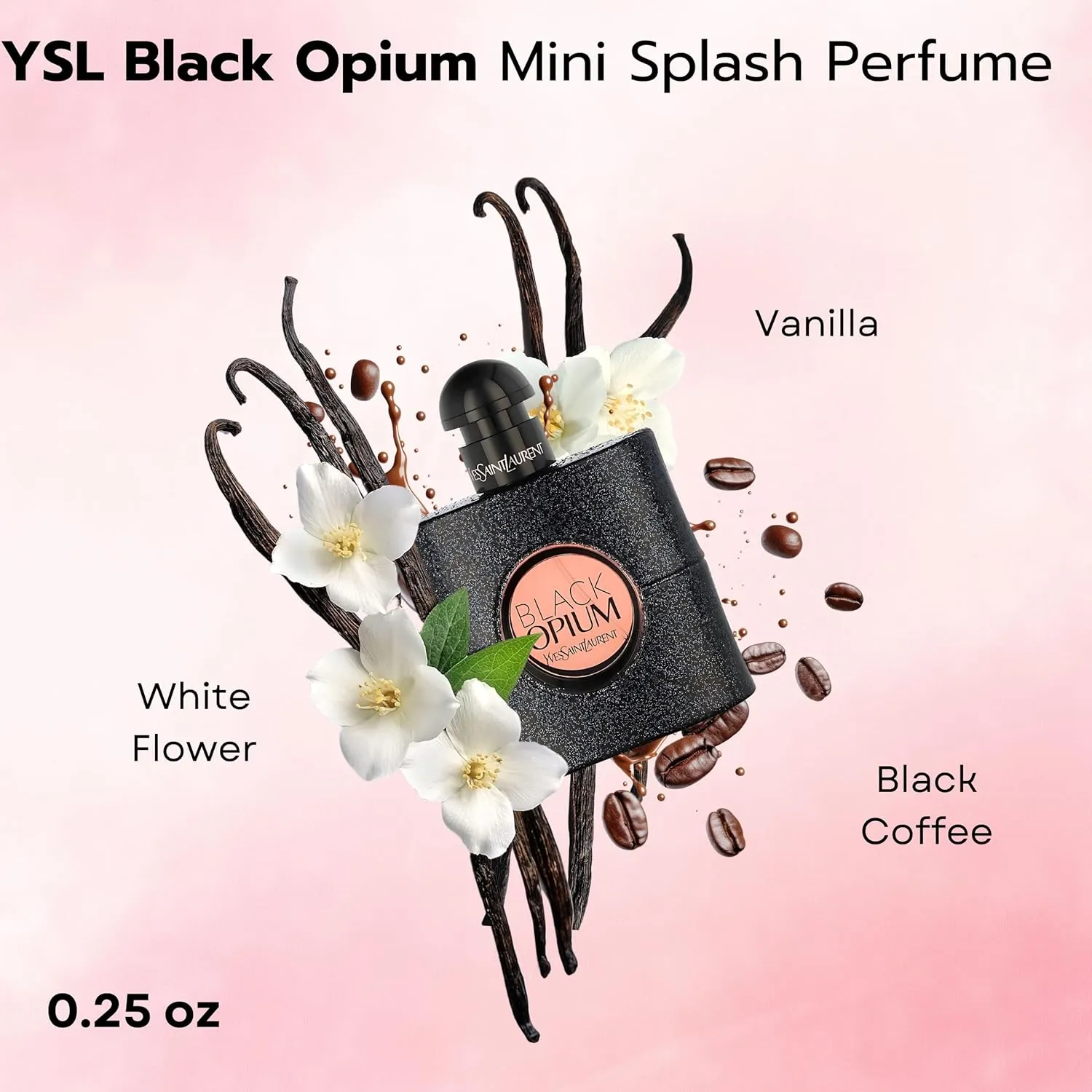 YSL Black Opium mini splash perfume scent notes